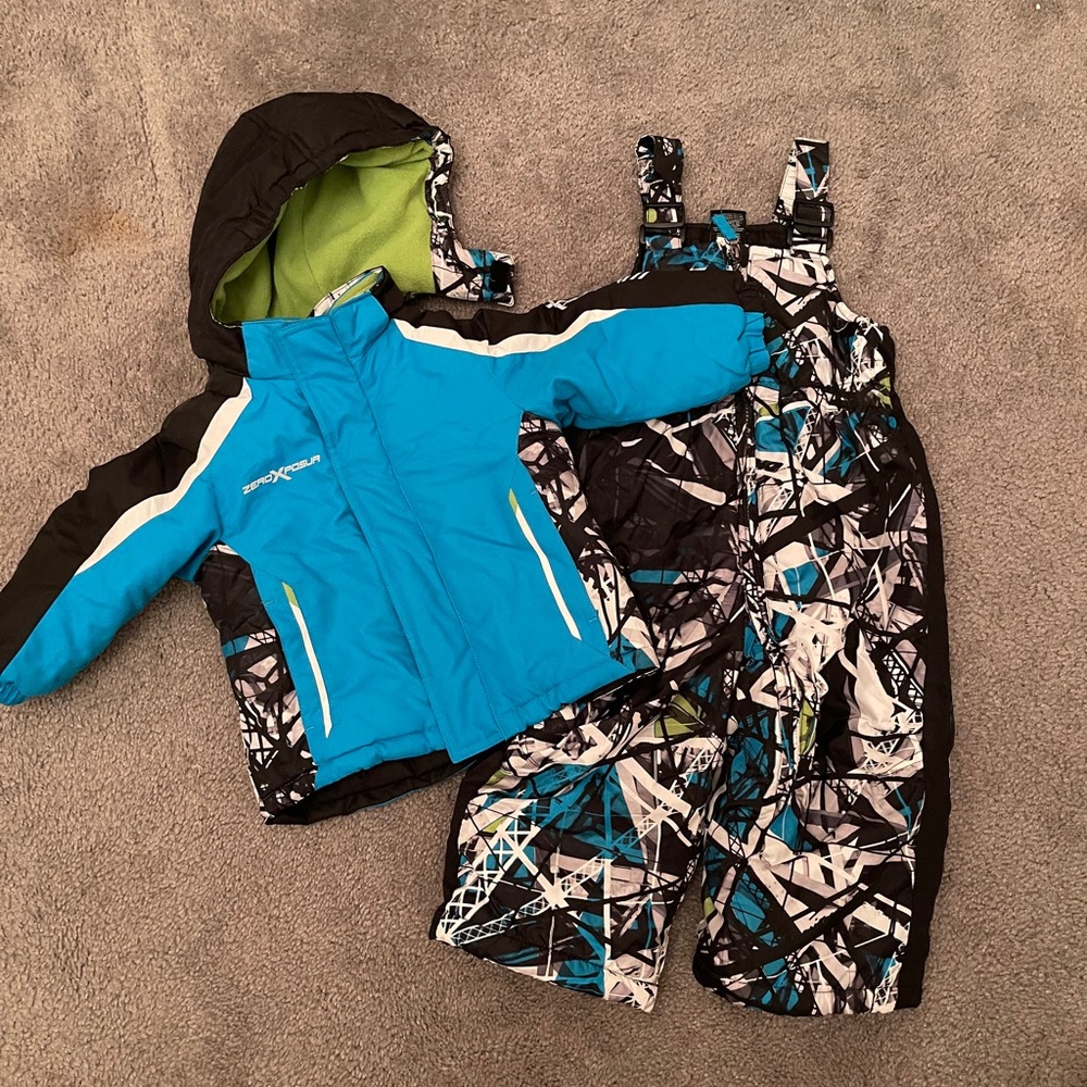 Baby Boy Snow Pants Bib with Jacket, 24 months